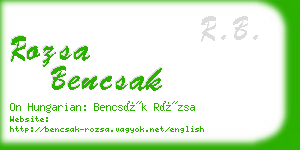 rozsa bencsak business card